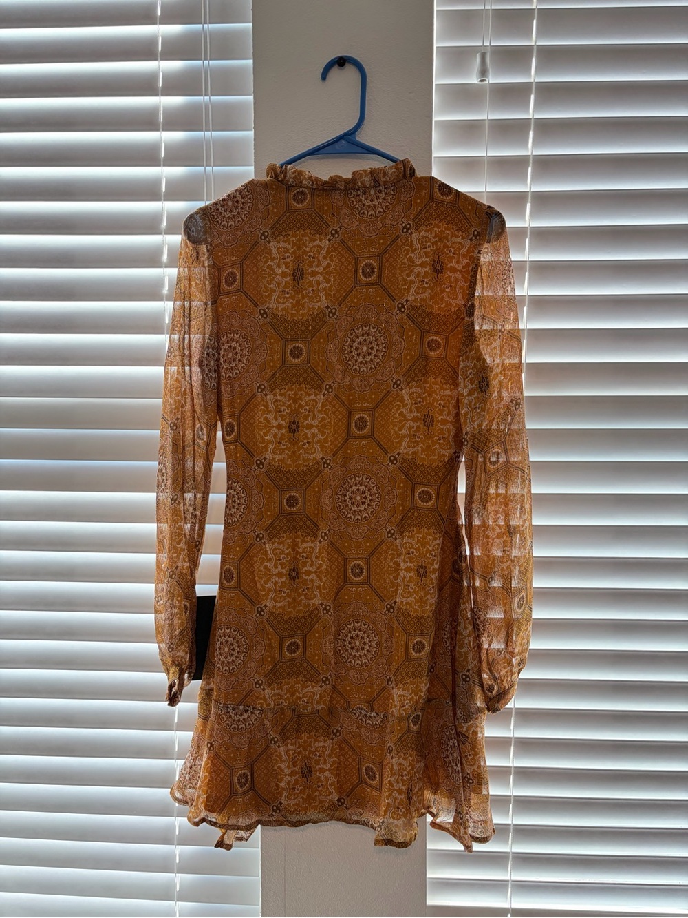 Lulus Mustard Wrap Dress - Picture 3 of 4